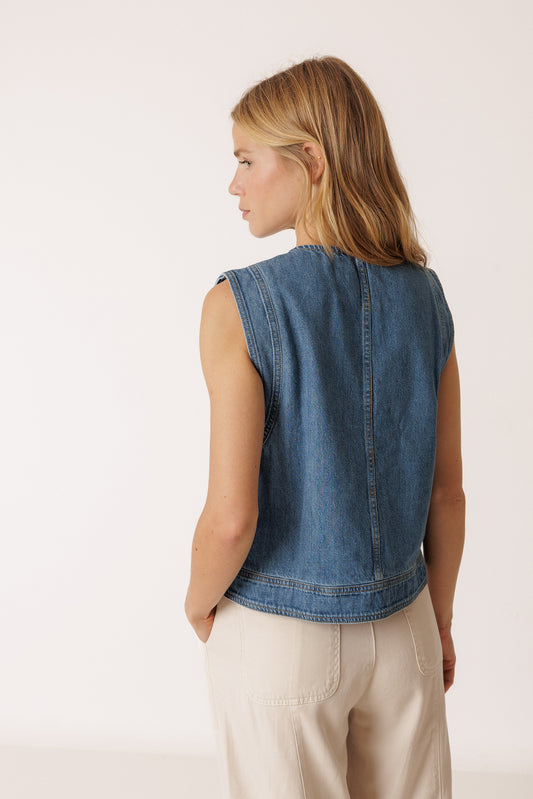 Denim Gilet Vf305 Tejano
