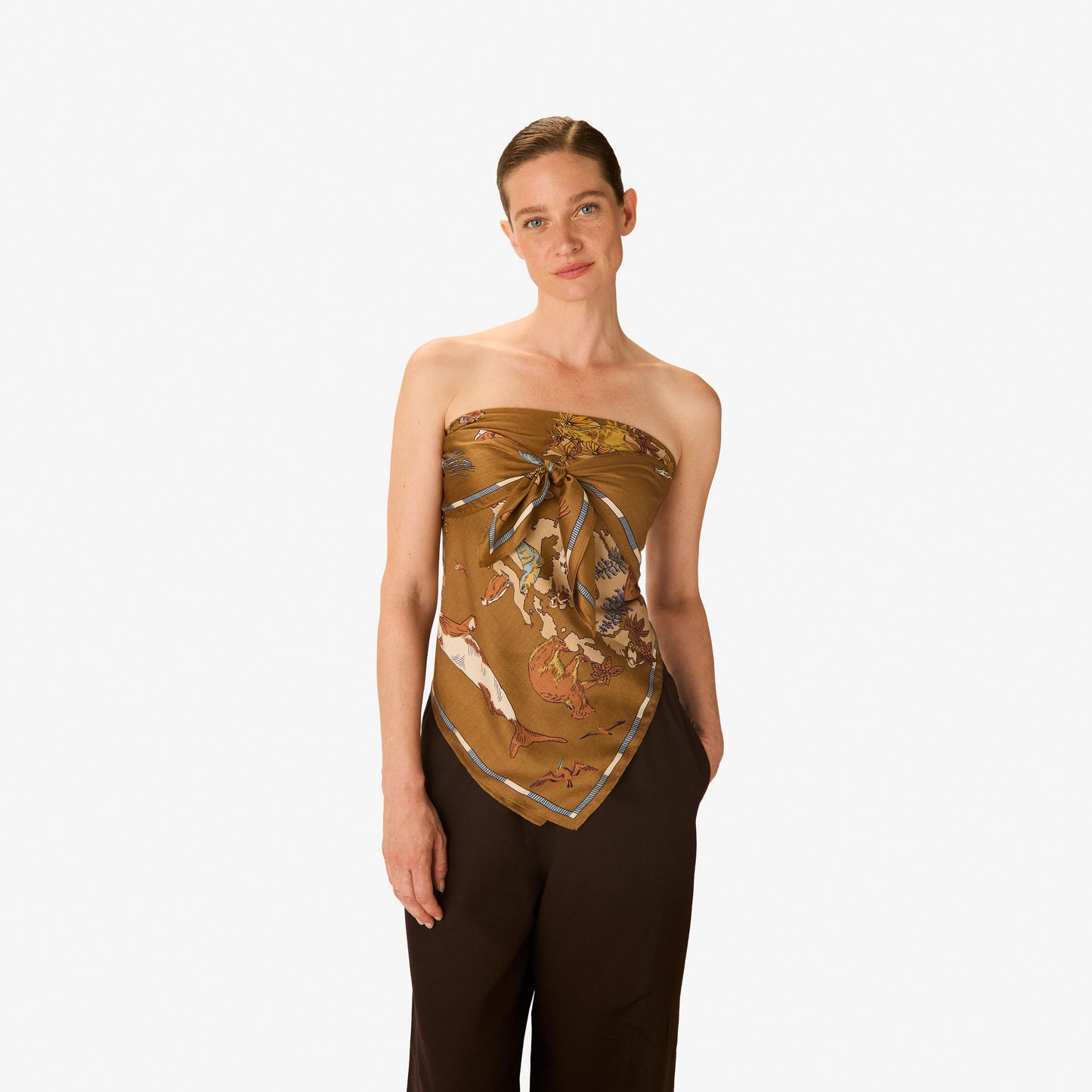 Scarf Ca231at15 Beige