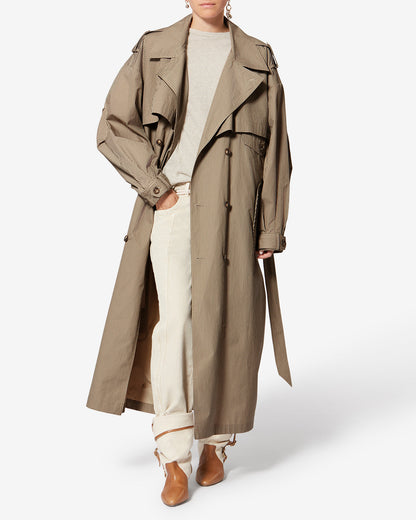 Etoile by Isabel Marant | Chilma Oversized Canvas Trench Coat - Beige-Khaki