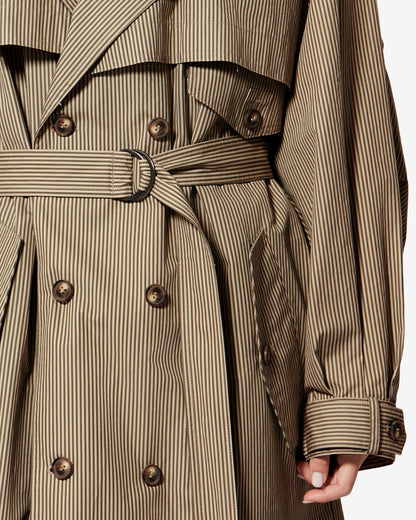 Etoile by Isabel Marant | Chilma Oversized Canvas Trench Coat - Beige-Khaki