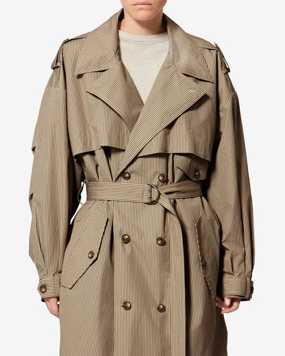 Etoile by Isabel Marant | Chilma Oversized Canvas Trench Coat - Beige-Khaki
