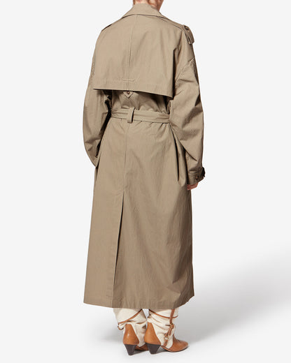 Etoile by Isabel Marant | Chilma Oversized Canvas Trench Coat - Beige-Khaki