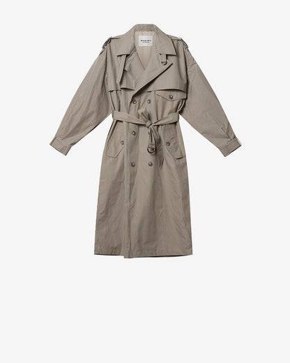 Etoile by Isabel Marant | Chilma Oversized Canvas Trench Coat - Beige-Khaki