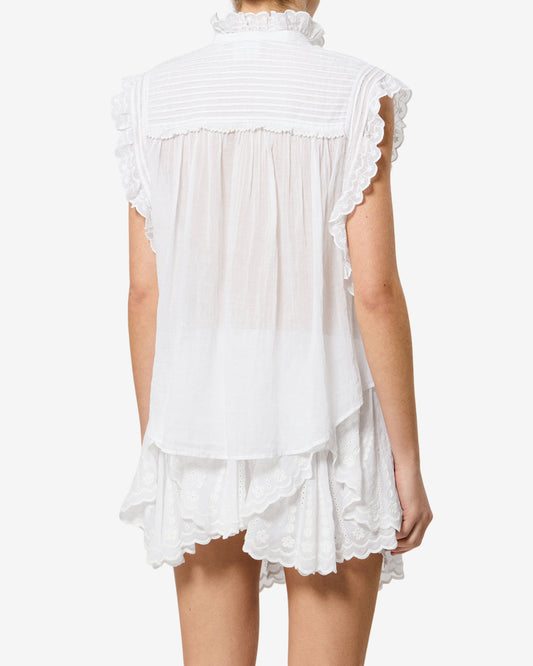 Isabel Marant | Dersia Embroidered Cotton Voile Blouse - White