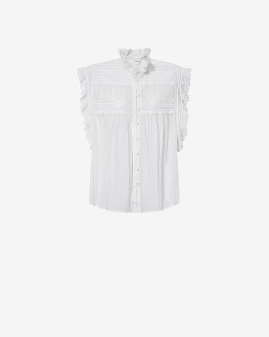 Isabel Marant | Dersia Embroidered Cotton Voile Blouse - White