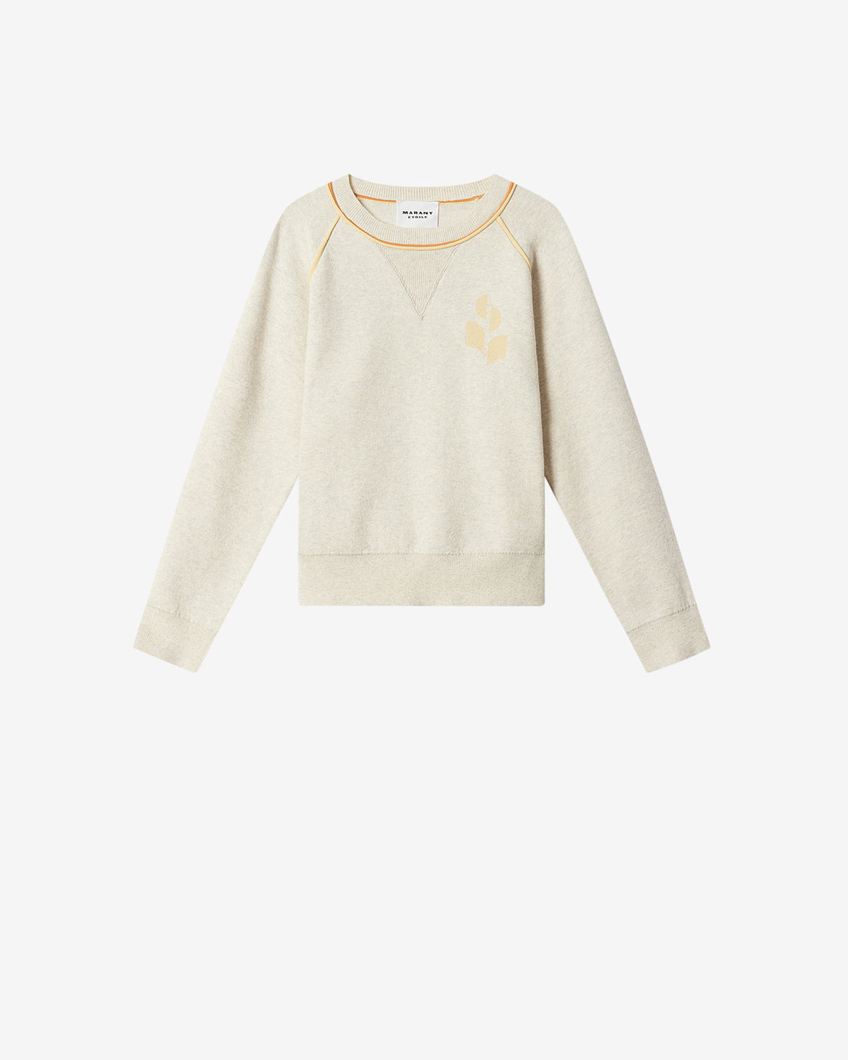 Etoile by Isabel Marant | Loriby Fitted Knit Sweater - Light Grey & Yellow Light-Grey-Yellow