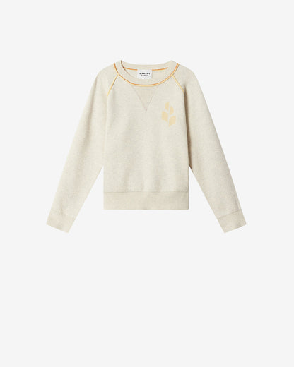 Etoile by Isabel Marant | Loriby Fitted Knit Sweater - Light Grey & Yellow Light-Grey-Yellow