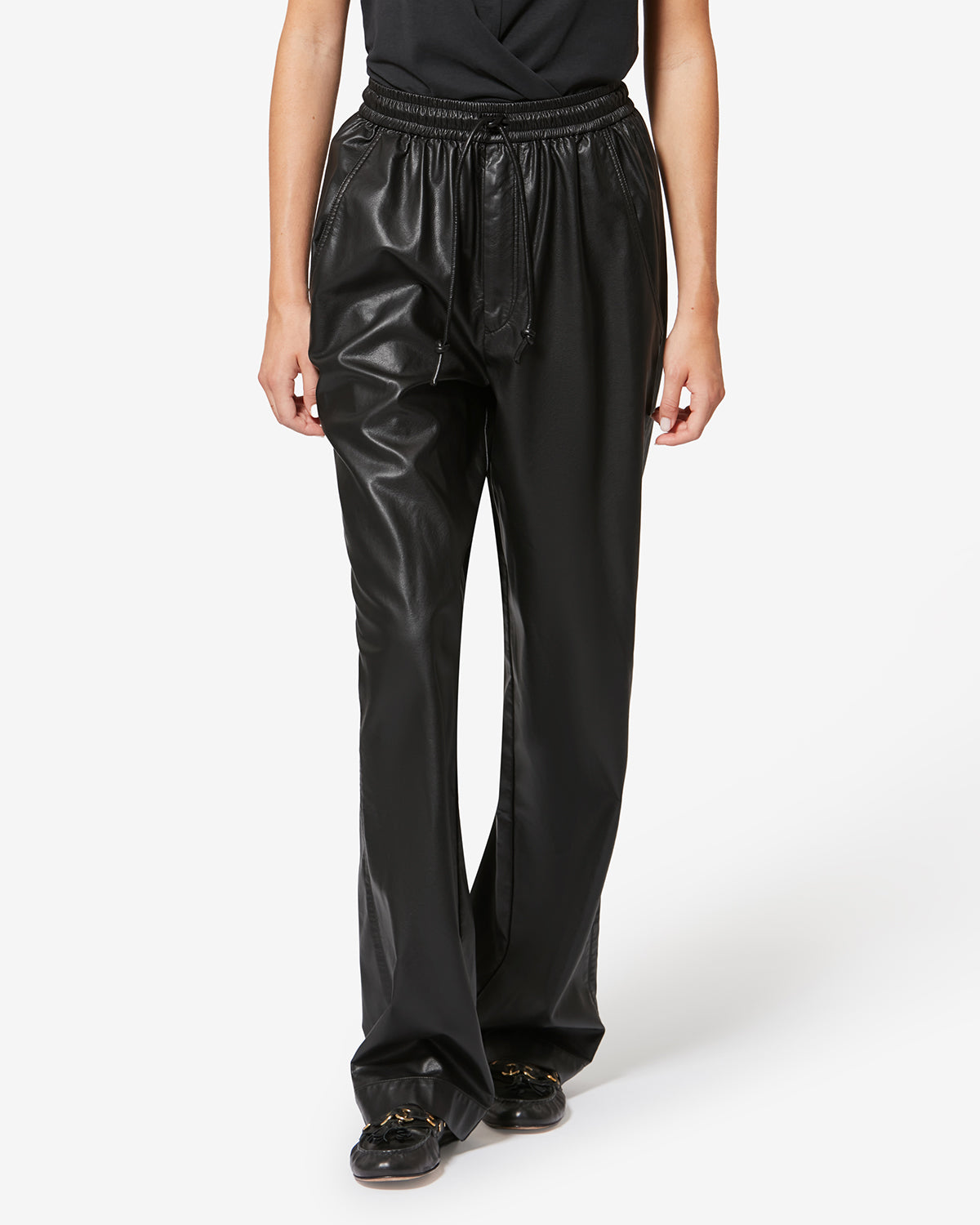 Etoile by Isabel Marant | Nereane Wide-Leg Faux Leather Pants Black