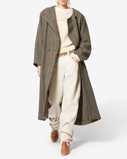 Etoile by Isabel Marant | Renee Wool Check Coat - Relaxed Beige