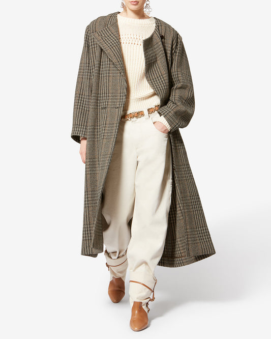 Etoile by Isabel Marant | Renee Wool Check Coat - Relaxed Beige