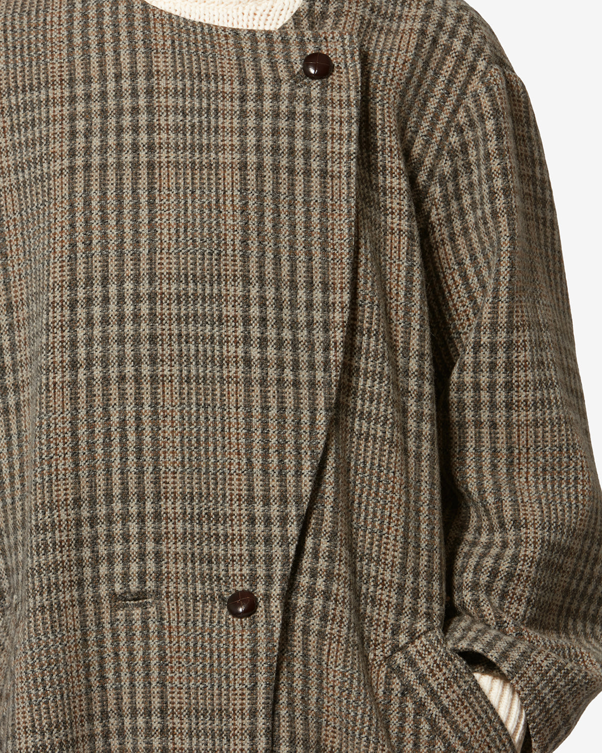 Etoile by Isabel Marant | Renee Wool Check Coat - Relaxed Beige
