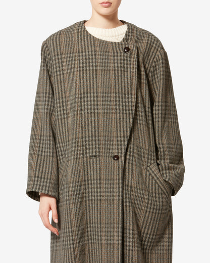 Etoile by Isabel Marant | Renee Wool Check Coat - Relaxed Beige