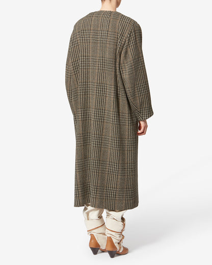 Etoile by Isabel Marant | Renee Wool Check Coat - Relaxed Beige
