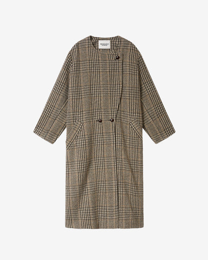 Etoile by Isabel Marant | Renee Wool Check Coat - Relaxed Beige