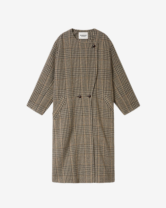 Etoile by Isabel Marant | Renee Wool Check Coat - Relaxed Beige