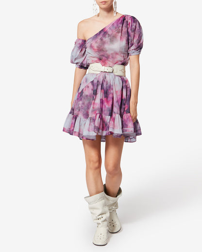 Etoile by Isabel Marant | Vyldy Cloud Print Asymmetrical Dress - Pink