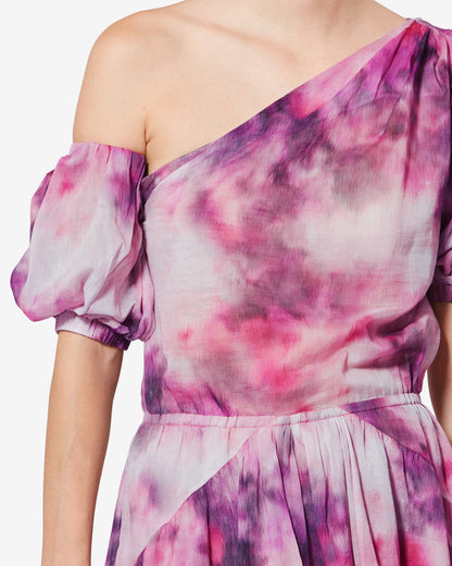 Etoile by Isabel Marant | Vyldy Cloud Print Asymmetrical Dress - Pink