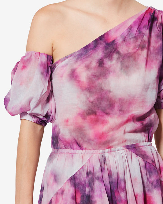 Etoile by Isabel Marant | Vyldy Cloud Print Asymmetrical Dress - Pink
