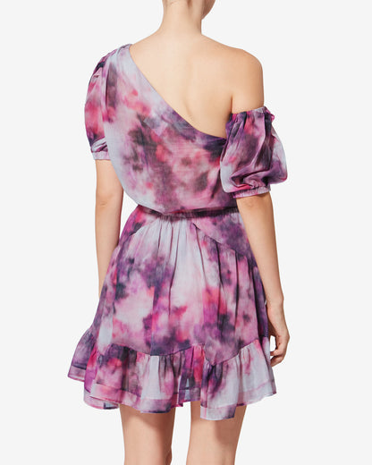 Etoile by Isabel Marant | Vyldy Cloud Print Asymmetrical Dress - Pink