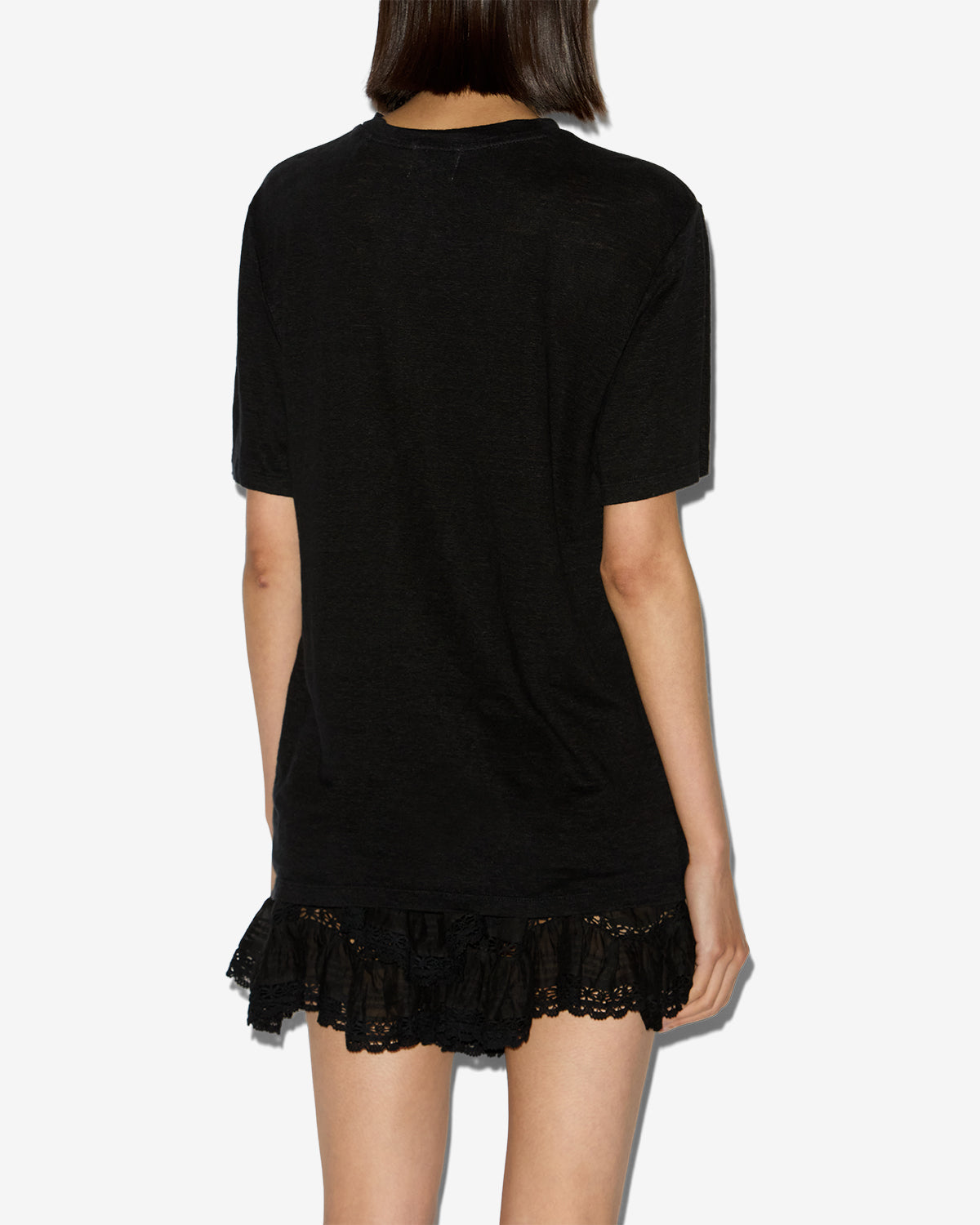 Etoile by Isabel Marant | Zewel Linen T-Shirt - Metallic Logo Black