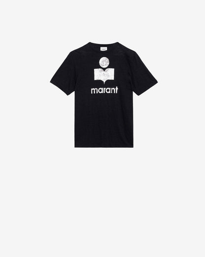 Etoile by Isabel Marant | Zewel Linen T-Shirt - Metallic Logo Black
