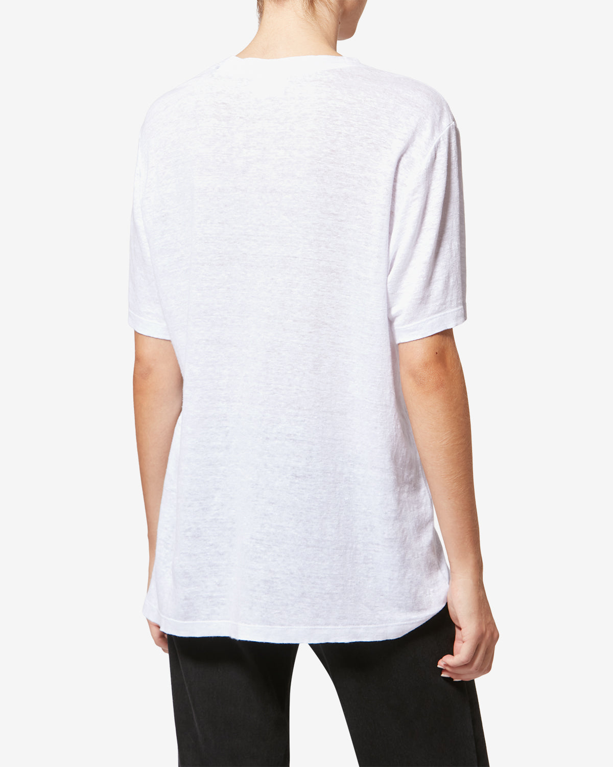 Etoile by Isabel Marant | Linen Logo T-shirt - White-Light-Gold