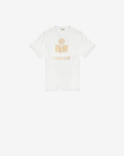 Etoile by Isabel Marant | Linen Logo T-shirt - White-Light-Gold