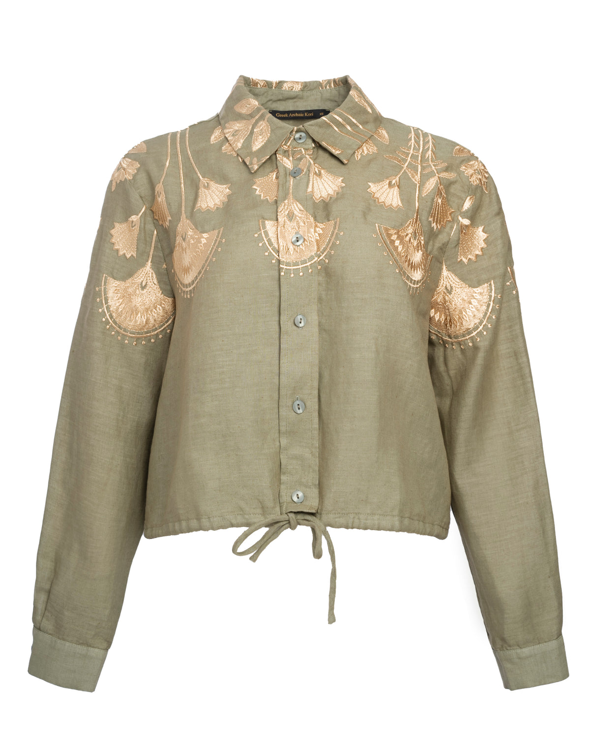 KORI | Papyrus Linen Shirt - Sage-Gold