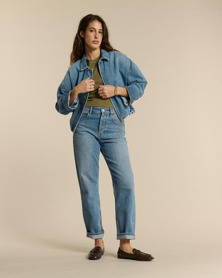 LAB DIP | Baker Cropped Denim Jacket - Dirty Blue