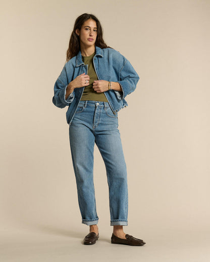 LAB DIP | Baker Cropped Denim Jacket - Dirty Blue