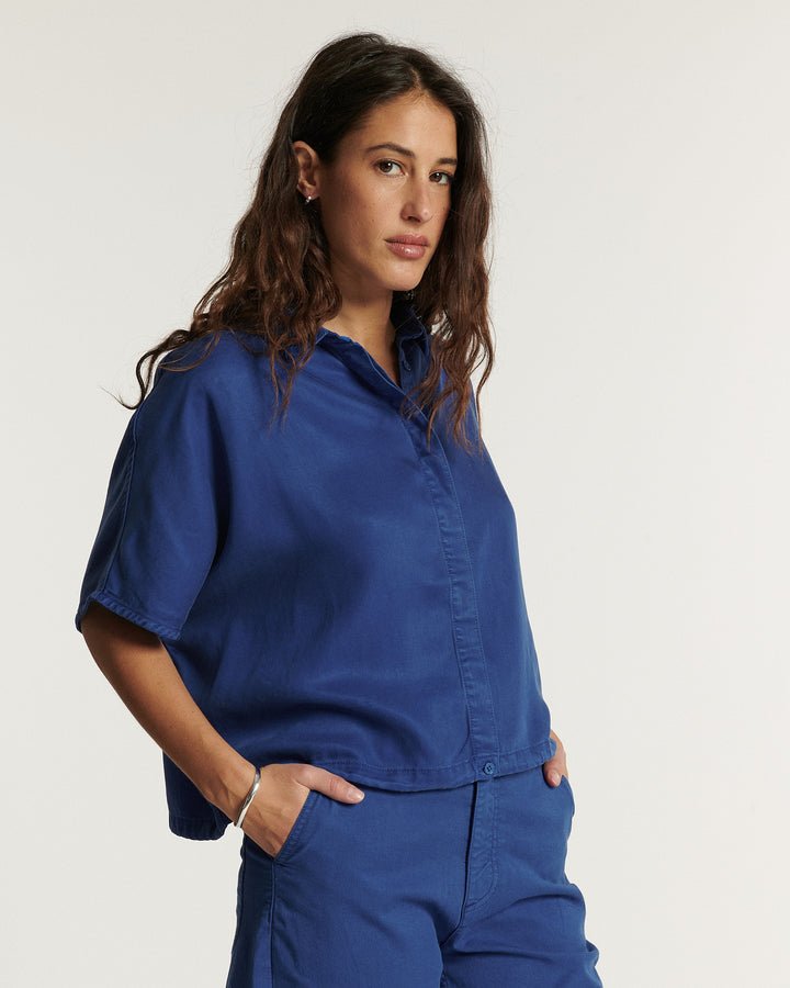 LAB DIP | Deva Tencel Blouse - Outre-Mer Blue