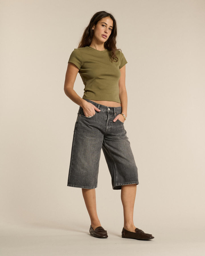 LAB DIP | Straight Denim Bermuda Shorts - Kyoto Ash Gray