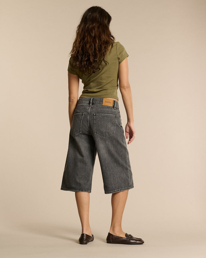 LAB DIP | Straight Denim Bermuda Shorts - Kyoto Ash Gray