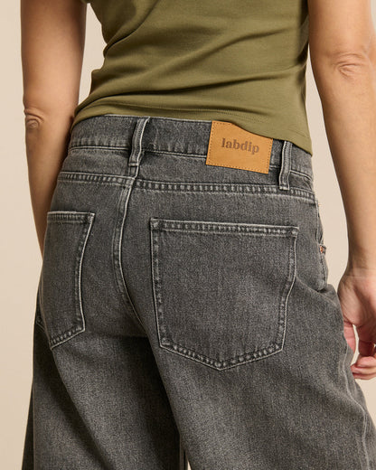 LAB DIP | Straight Denim Bermuda Shorts - Kyoto Ash Gray