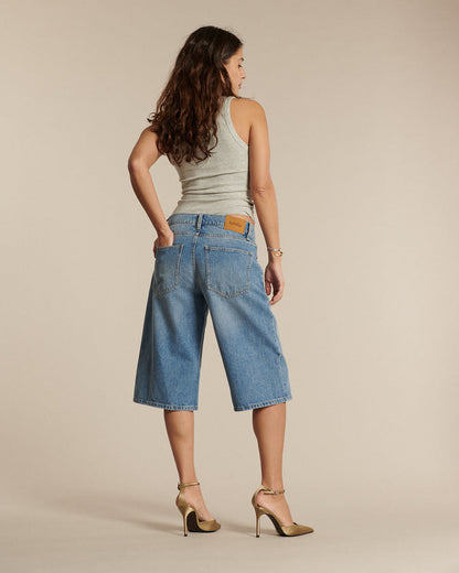LAB DIP | Straight Denim Bermuda Shorts - Matte Ash Gray
