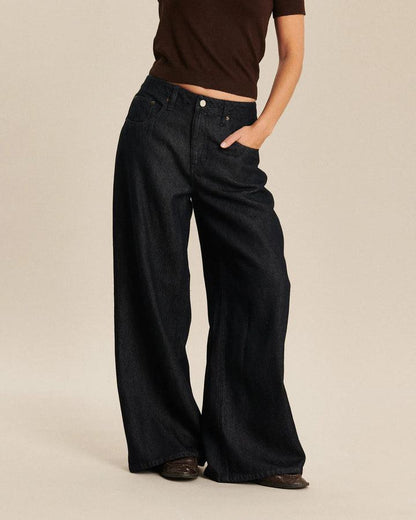 Lab Dip | Vera Denim Tencel Wide-Leg Jean - Dark Raw Blue Brut