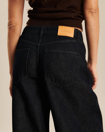 Lab Dip | Vera Denim Tencel Wide-Leg Jean - Dark Raw Blue Brut