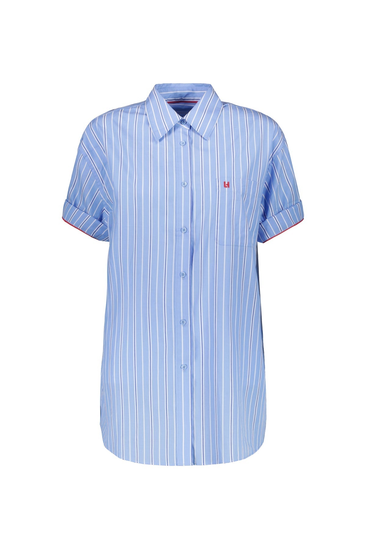 Leon & Harper | Cotton Poplin Button-Down Shirt - Sky