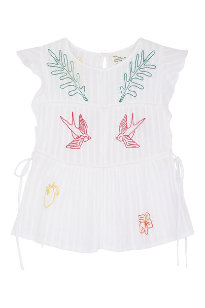 LEON & HARPER | Conor Brd Blouse - Embroidered Organic Cotton