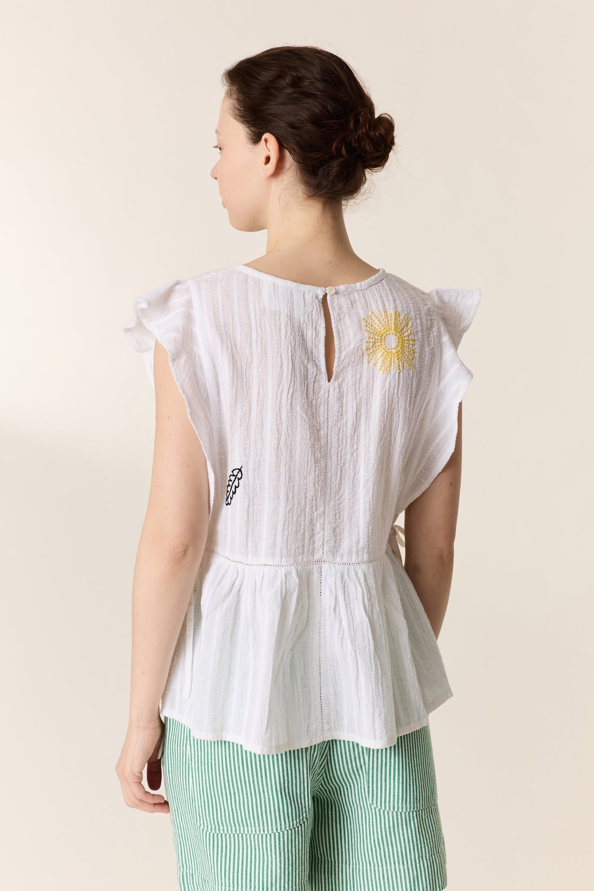 LEON & HARPER | Conor Brd Blouse - Embroidered Organic Cotton