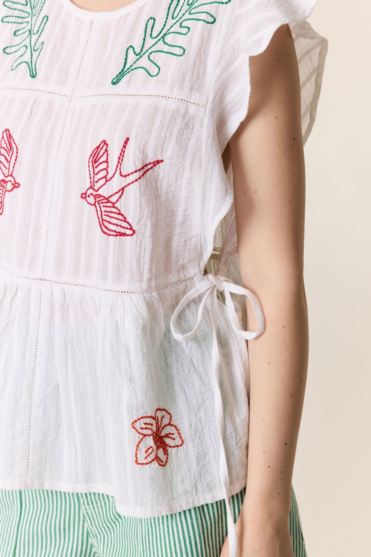 LEON & HARPER | Conor Brd Blouse - Embroidered Organic Cotton