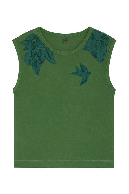 Unisex Tank Top Sleeveless Cotton Jersey Knit - Bird Green