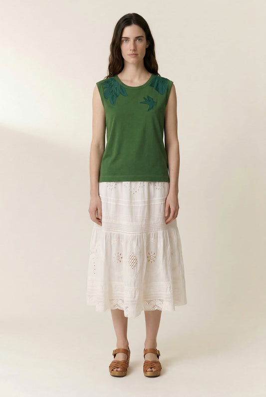 Unisex Tank Top Sleeveless Cotton Jersey Knit - Bird Green