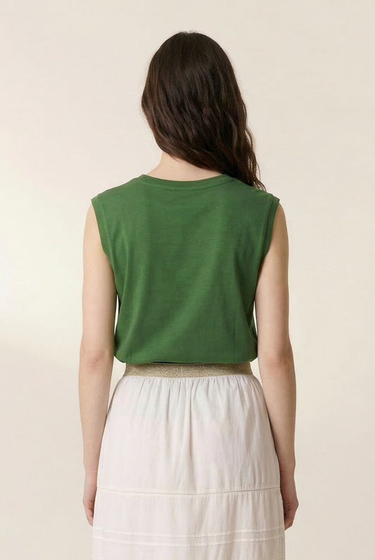 Unisex Tank Top Sleeveless Cotton Jersey Knit - Bird Green
