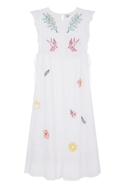Leon & Harper | Room Brd Embroidered Cotton Dress - White