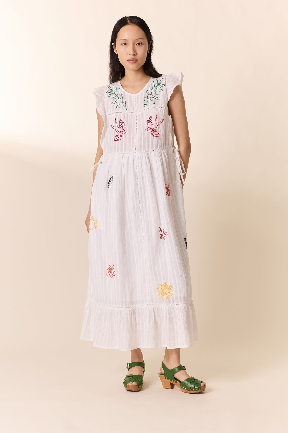 Leon & Harper | Room Brd Embroidered Cotton Dress - White