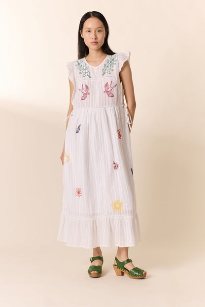 Leon & Harper | Room Brd Embroidered Cotton Dress - White