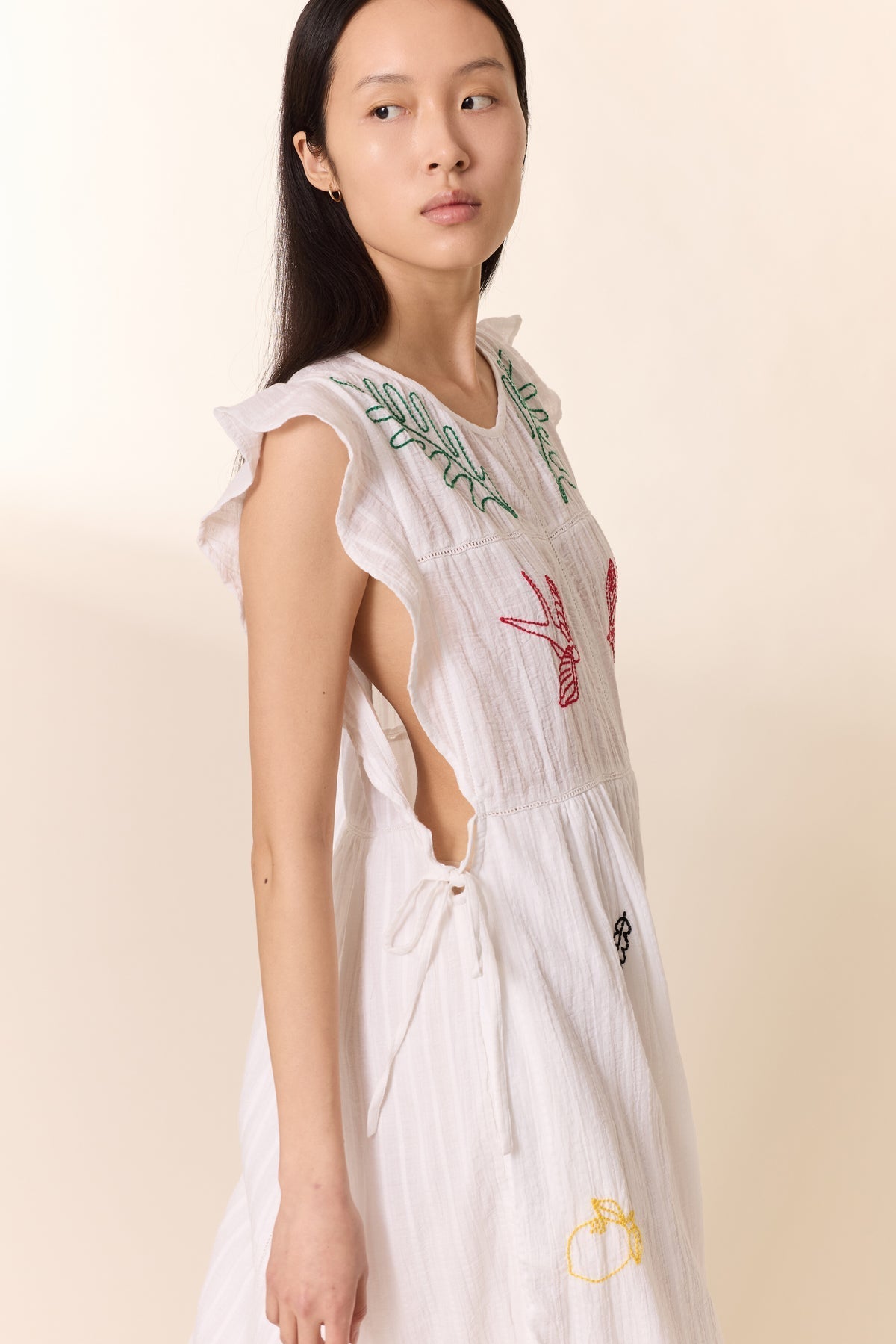 Leon & Harper | Room Brd Embroidered Cotton Dress - White