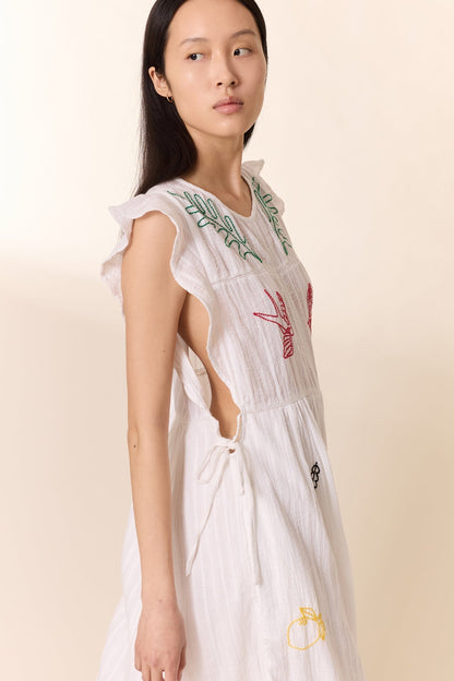 Leon & Harper | Room Brd Embroidered Cotton Dress - White