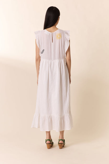 Leon & Harper | Room Brd Embroidered Cotton Dress - White